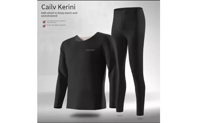 Men’s Thermal Underwear Set Fleece-lined Winter Base Layer L-4xl - Black Blue Gray