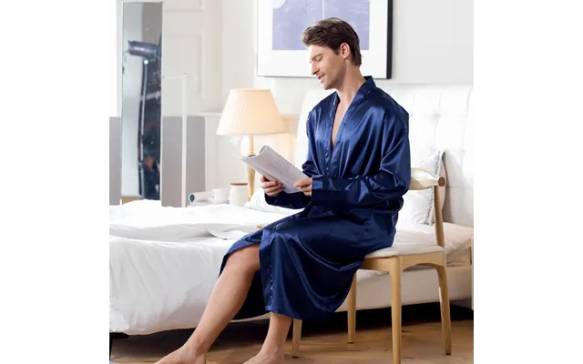 Men's Thin Bathrobe Men's Summer Hot Selling Mid Length Cardigan Silk Nightgown Pajamas Men's Home Clothes Summer