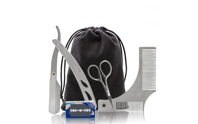 Men's Trim Set Right Angle Mustache Comb Vintage Stainless Steel Razor Razor In Stock