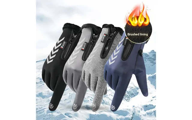 Men's Winter Thermal Gloves Waterproof & Windproof With Fleece Lining For Driving - Cycling & Outdoor Work Touchscreen C