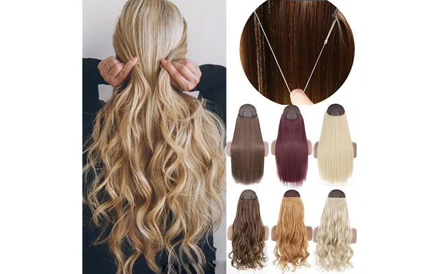 Merisihair Synthetic No Clip Wave Extensions Hidden Secret False Hairpiece One Fish Line Fake Hair Piece
