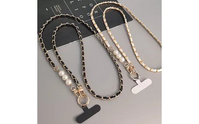 Mobile Phone Lanyard Women's Long Neck And Shoulder Strap Phone Case Universal Lanyard Long Crossbody Pearl Pickup Chain
