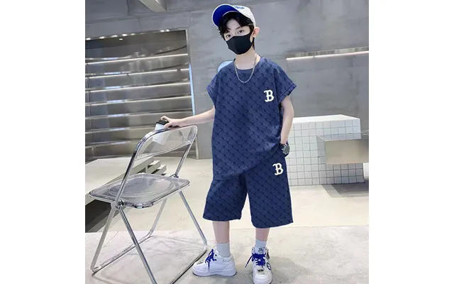 Mother & Kids Boys Sleeveless Casual Loose Letter Suit Two Piece Suit