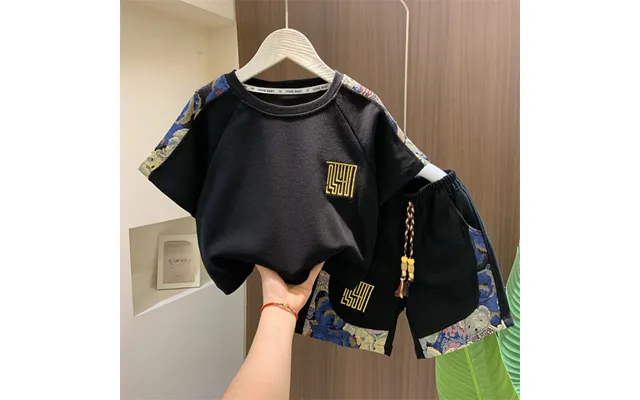 Mother & Kids Boys' Street Blasting Summer Clothes Children's Short Sleeved Suits 2024 New Baby Summer T Shirt Shorts Tw
