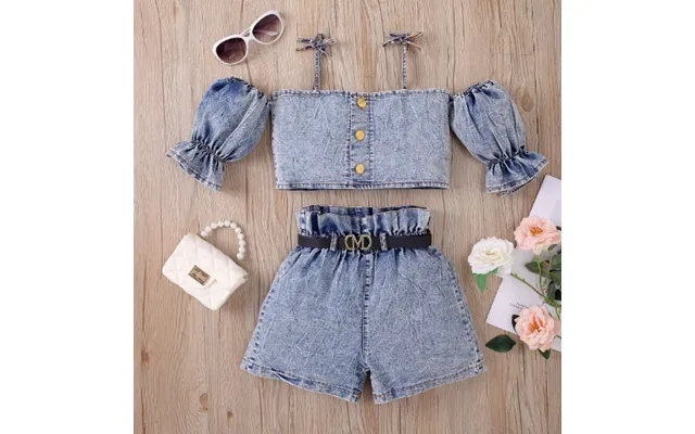 Mother & Kids European And American Children's Clothing Girls' Suspenders - Shrinking Lantern Sleeves