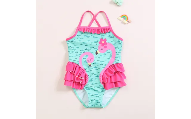Mother & Kids New Girls One Piece Swimsuit Cute Ruffled Flamingo Baby Girl Comfortable High Elastic High Quality Swimsui