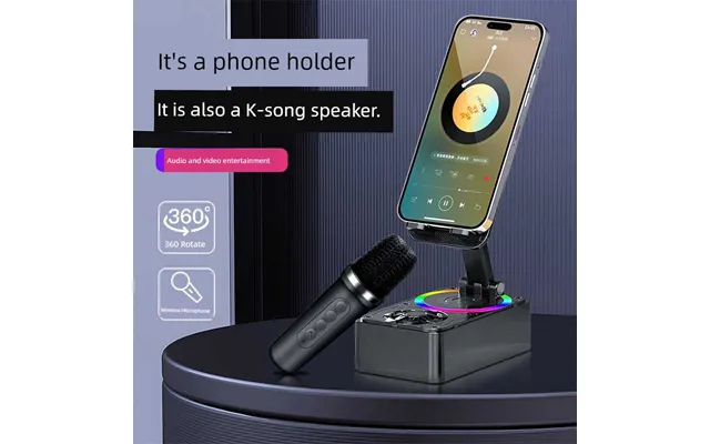 Multifunctional Four-in-one Mobile Phone Bracket Bluetooth Sound Box Karaoke Microphone Rotate Foldable Desktop Three