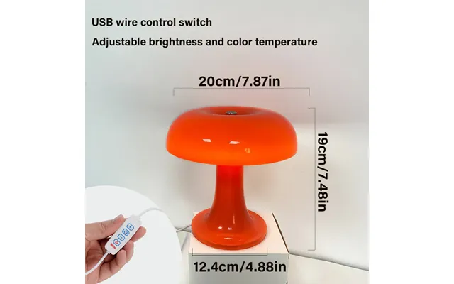 Mushroom Table Lamp - Touch Control 3 Color Dimmable Led Desk Light