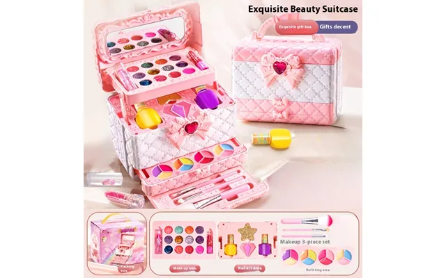 Neu Kosmetik Koffer Spielzeug Kinder Mädchen Kleine Prinzessin Make-up Box Set Geburtstag