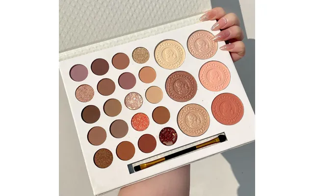 New 26-color Eyeshadow Tray Highlighter Blush Pearl Matte Glitter Glitter Eyeshadow With Brush