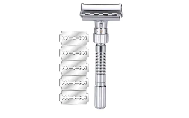 New Adjustable Double Edge Shaving Safety Razor Shaver Blades Zinc Alloy Chrome Razors With 5 Blades