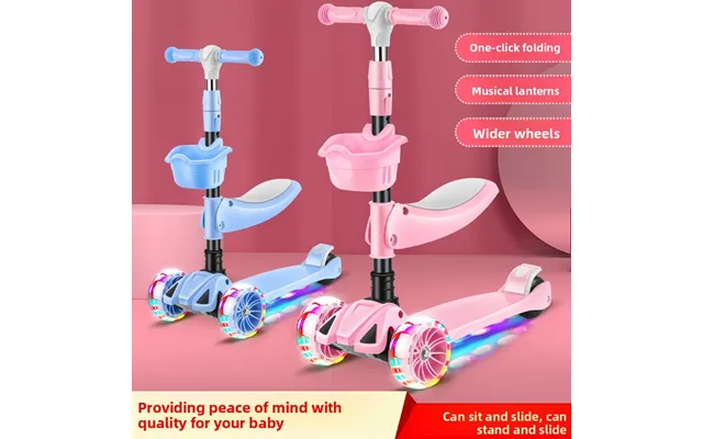 New Children's 3-in-1 90% Off Fold Baby Flashing Scooter Can Sit And Ride Dropshipping