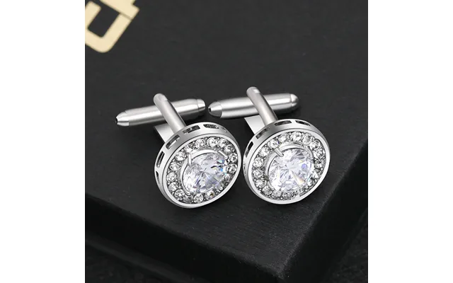 New Creative Copper Round Diamond Zircon Cufflinks French Business Shirt Cufflink