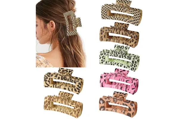 New Cross-border Water Transfer Printing 10.5cm Large Size Hair Claw Clip Retro Leopard Print Plastic Hair Claw Clip Sou