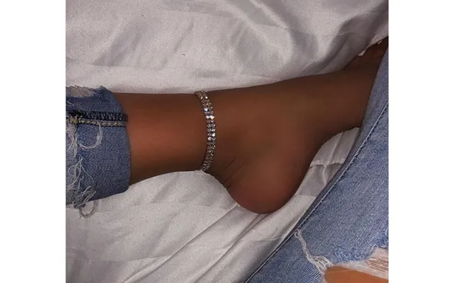 New Diamond Anklet Two Rows Of Diamond Simple Flash Diamond Ankle Chain Small Diamond Foot Jewelry