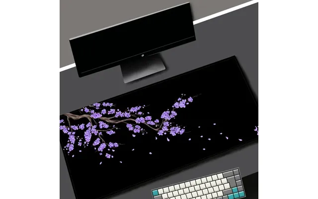 New Gaming Mouse Pad Kawaii Purple Desk Mat Large Office Carpet Accessories Cherry Blossom Mousepad