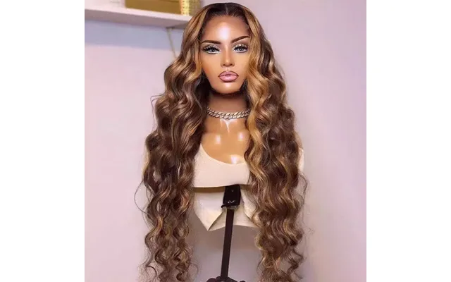 New Ladies Chemical Fiber Hair Set Piano Color Highlights Brown Long Curly Hair Gradient