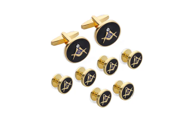 New Masonic Round Painted Cufflinks 8 Piece Set Tuxedo French Shirt Cuff Nails Cufflinks