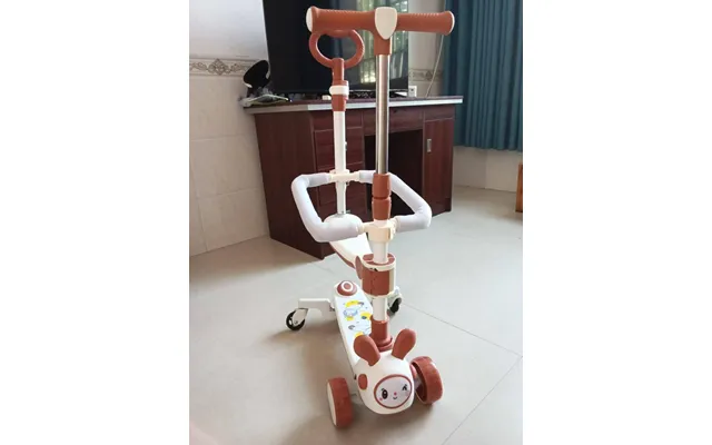 New Plastic Children's Scooter 1-7 Years Old Boys And Girls Music Scooter Can Sit On A Push Folding Scooter