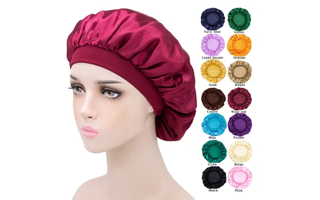 New Silk Sleeping Cap Satin Elastic Narrow Brim Shower Cap Round Cap Home Hair Care Cap
