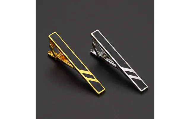 New Striped Copper Tie Clip Rectangular Paint Shirt Suit Tie Clip Men's Simple Shirt Clip