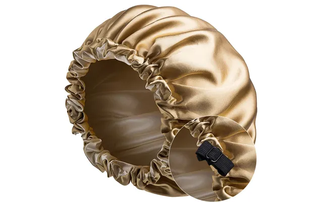 Nightcap Double Layer Satin Large Lace Nightcap Solid Color Large Round Cap Adjustment Chemotherapy Hat