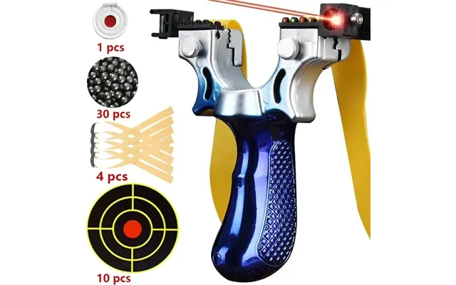 Non-slip Shooting Bag Hunting Gradient Rubber Band Steel Ball Laser Slingshot Outdoor Blue Aiming Practice