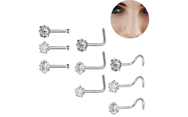 Nose Nail Multifunctional Zircon Nose Headwear Earrings Amazon Heart Zircon Nose Nail Body Piercing Jewelry