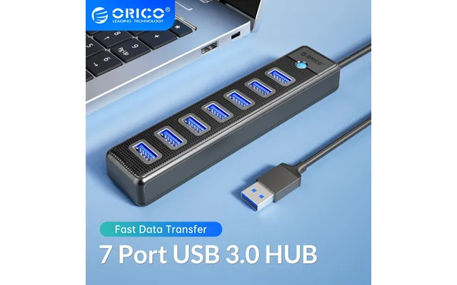 Orico Usb3.0 Hub 7 Port Splitte High Speed Notebook Extension For Computer Laptop Accessories