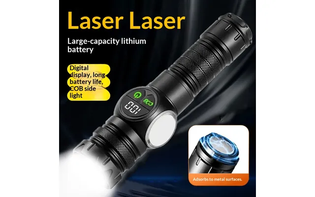 Outdoor Rechargeable Smart Digital Display Flashlight Portable Laser Emergency Ultra-long Magnetic Battery Life Cob Side