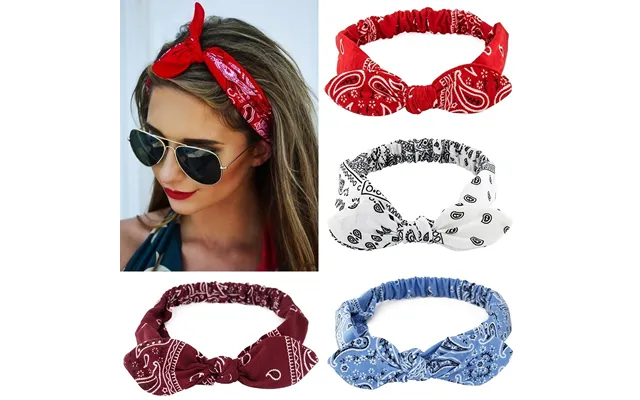 Paisley Print Boho Head Band Soft Headbands Vintage Bowknot Elastic Hair Bands Hair Accessories