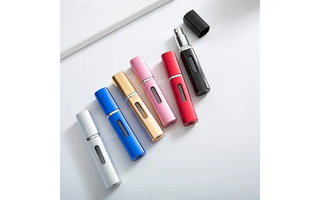 Perfume Accessories 8ml Square Self Pump Perfume Bottle Bottom Direct Filling Spray Bottle Aluminum Portable Press Flush