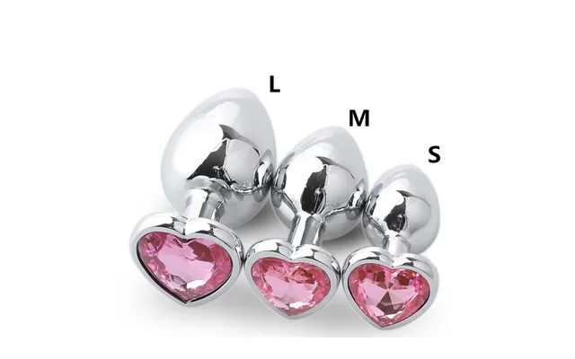 Plug Heart Anal 3 Sizes Stainless Steel Crystal Anal Plug Removable Butt Plug Stimulator Anal Sex Toys Pro
