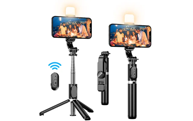 Portable 41-inch Selfie Stick Mobile Tripod With Wireless Remote Control - Expandable Tripod 360 Rotation