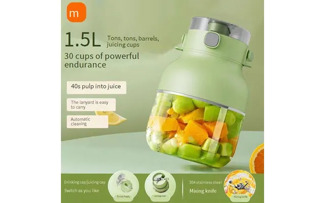 Portable Electric Juicer Blender Cup - 1000ml Large Capacity, 18000 Rpm High Speed, 4 Blades, Usb Rechargeable, Food-gra