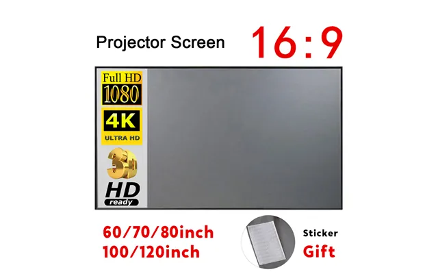 Portable Screen Simple Curtain Anti-light 60 70 80 100 120 Inches Projection Screens For Home Outdoor Office Projector