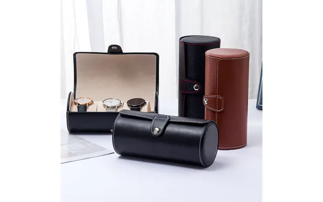 Portable Storage Vintage High-grade Hidden Button Watch Box Travel Storage Box Packaging Box Gift Box Box Round Packagin