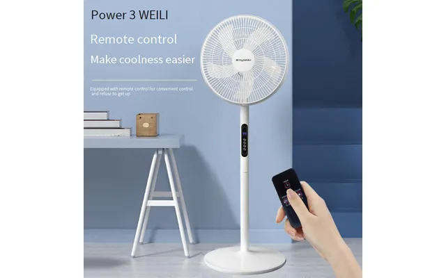 Powerful Floor Standing Fan With Remote Control - Quiet Oscillating Fan For Home & Rental Adjustable Speed & Timer Funct