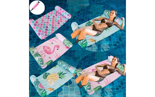 Premium Inflatable Floating Lounger Foldable Mesh Fabric Cover With Adjustable Backrest Quick Dry Design For Pool Lake B