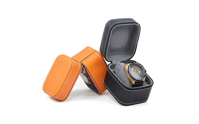 Premium Sense Pu Car Line Watch Box Business Pocket Watch Watch Portable Zipper Fashion Jewelry Packaging Box Storage