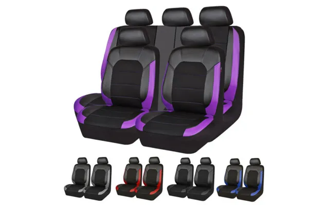 Pu Leather Car Seat Cover Sandwich Bracket Leather 9 Piece Set Universal Five Seater