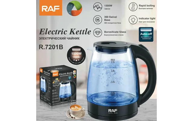 Raf Cross-border European Standard Glass Electric Kettle Household Electric Kettle Automatic Power-off Kettle Health - W