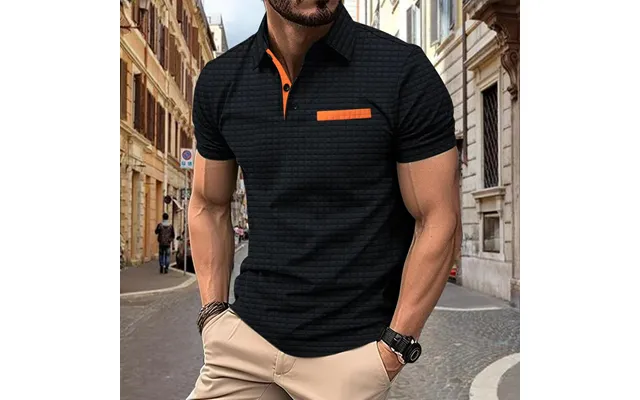 Regattaclub Men's Jacquard Polo - Checkered Sport Shirt Summer Performance Top