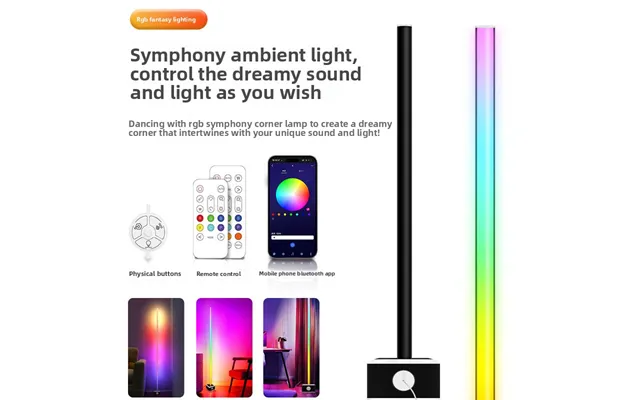 Rgb Led Floor Lamp With Music Sync - Smart Sound-activated Corner Light For Gaming Room Living Room & Bedroom Voice Cont