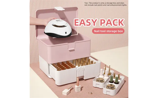 Sets & Kits Manicure Tool Box Manicure Lamp Nail Glue Toy Storage Box Portable Double Layer Home Store Multifunctional