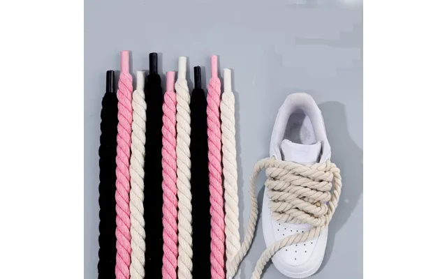 Shoe Accessories Rope Shoelaces Thick Round Black Warrior Black Powder Beige 8mm Shoelace Rope
