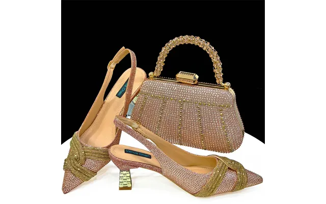 Shoe Bag Set Combination Fish Mouth Sandals Wedding Shoes Hand Grab Bag Silk Leather Mosaic