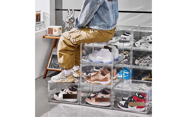 Shoe Box Hard Box Fully Transparent Magnetic Side Opening Storage Acrylic Bag Hand Made Storage Box Thickened Large Shoe