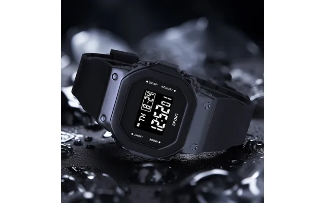 Small Electronic Watch For Male Students Trendy Fashion Simple Square Ins Sports Style Wristwatch