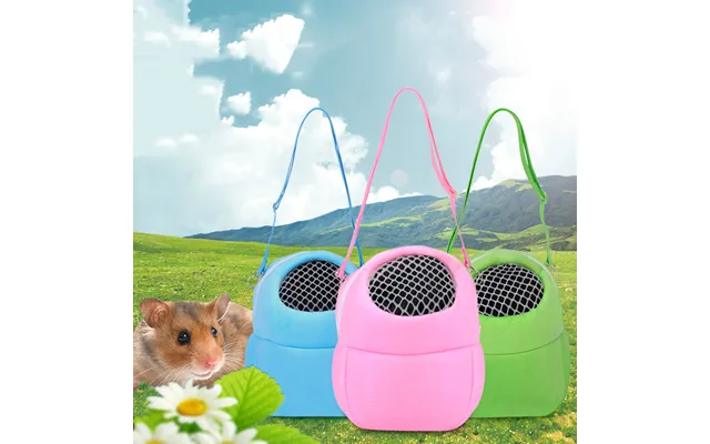 Small Pet Hamster Carrier Pure Color Leash Travel Bag Mesh Design Breathable